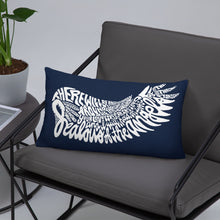 Load image into Gallery viewer, navy reversible accent pillow